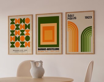 Bauhaus Art Print Set: Geometric Mid-Century Modern Gallery Wall Decor
