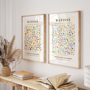 Set Of 2 Matisse Botanical Art Prints, Matisse Cut Outs Exhibition Poster, Floral Matisse, Neutral Botanical Wall Art | SET 52