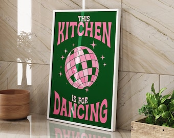 Lámina artística de discoteca para cocina: decoración retro para la pared de la cocina