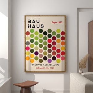 Bauhaus Circles Poster, Bauhaus Art Print, Geometric Poster, Abstract Bauhaus Wall Art, Inspired By Bauhaus Poster, Mid Century Poster | A64