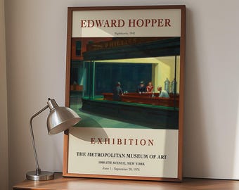 Edward Hopper Nighthawks Exhibition Art Print: American Realism