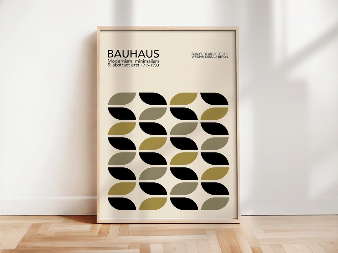 Minimalist Bauhaus Art Print: Geometric Mid Century Modern Poster - Etsy