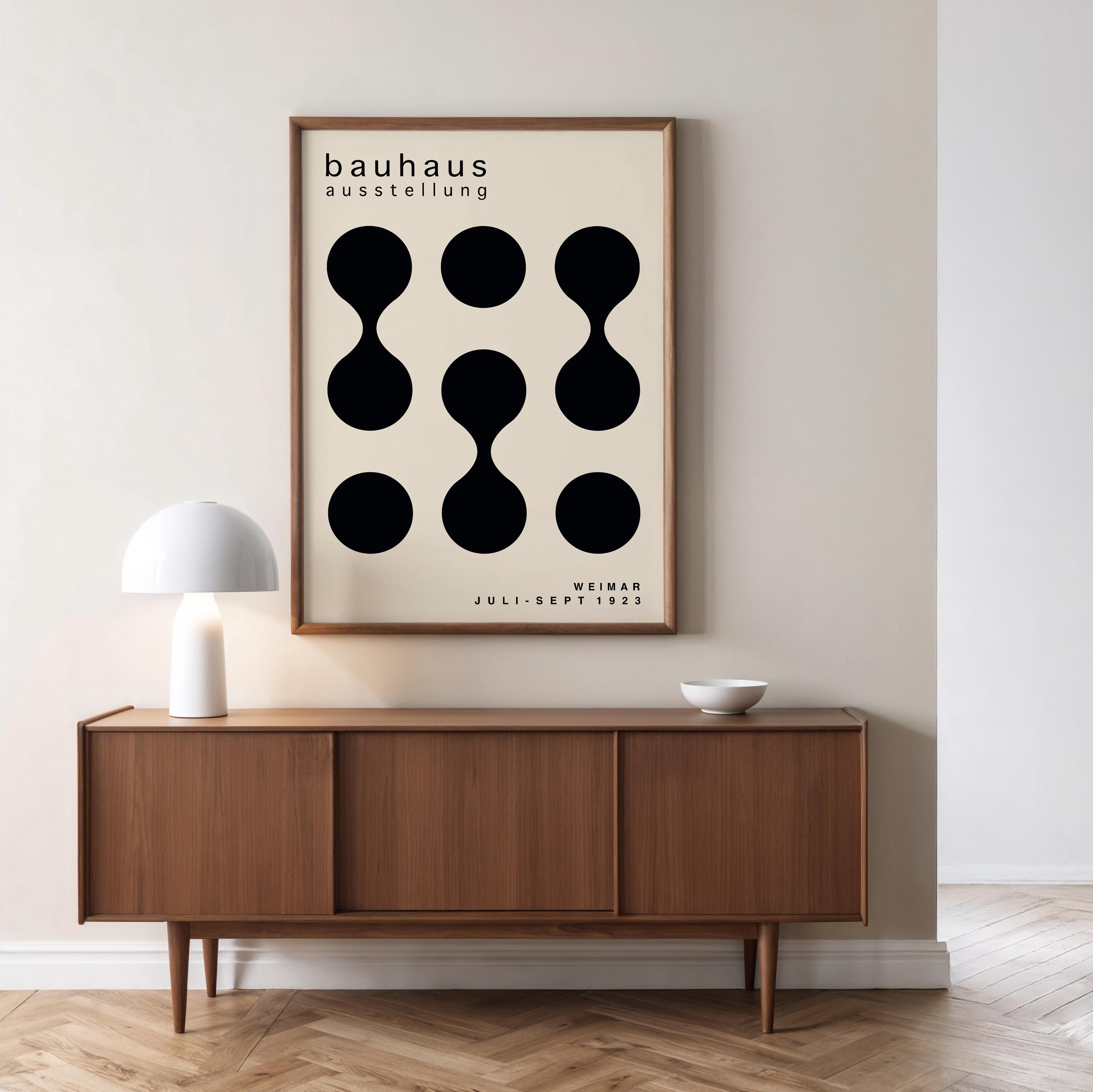 Minimalist Bauhaus Exhibition Poster: Mid-century Modern Wall Art