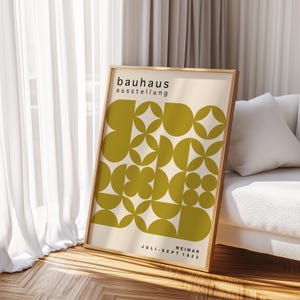 Olive Green Bauhaus Art Print: Mid-Century Modern Poster image 11
