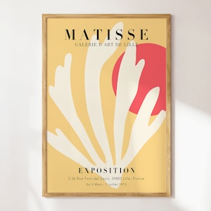 Yellow Matisse Abstract Botanical Poster, Yellow Matisse Wall Art Print, Mid Century Wall Art, Minimal Matisse Print | MP128