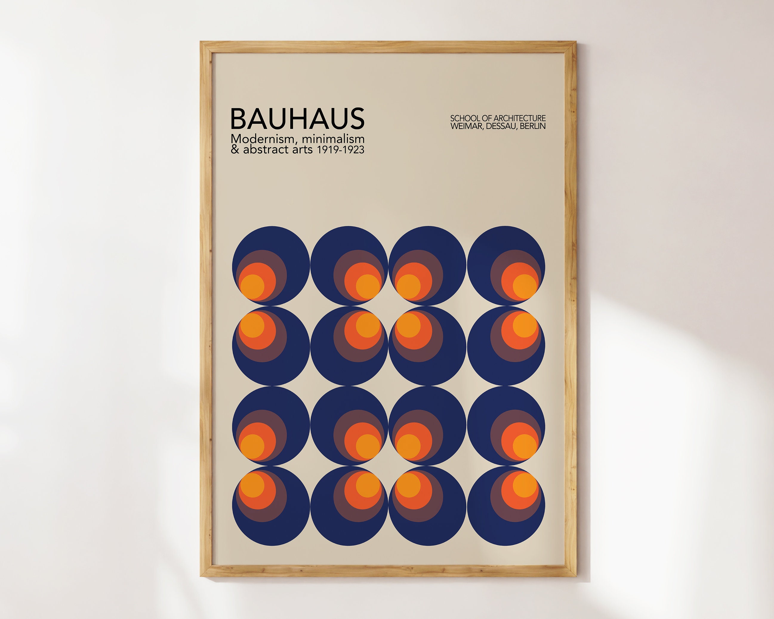 Bauhaus Art Print Geometric Circles Bauhaus Poster Minimal Etsy