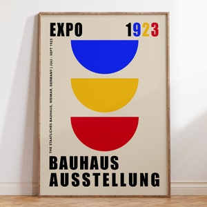 Minimalist Bauhaus Exhibition Poster, Bauhaus Ausstellung Art Print, Minimal Geometric Poster Bauhaus Wall Art, Mid Century Art | A0999