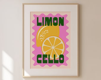 Limoncello Art Print: Retro Italian Cocktail Poster