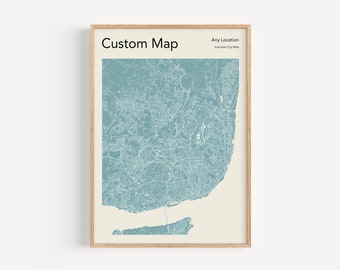 CUSTOM City Map Print, Any City, Colour Map Poster, Any Location Map Poster, Personalised Map, Custom Map Poster, Custom Map Art Print
