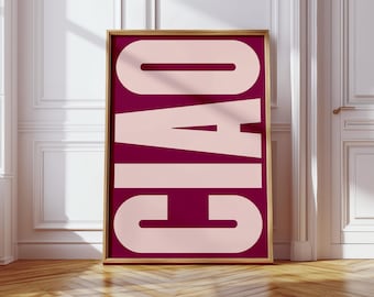 Ciao Retro Typography Print: Bold Italian Art
