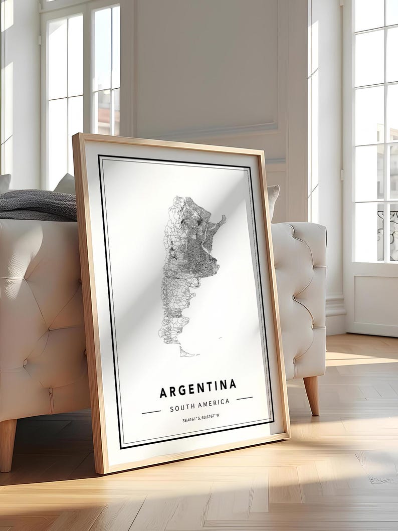 Argentina Map Art Print: South America Travel Poster image 5