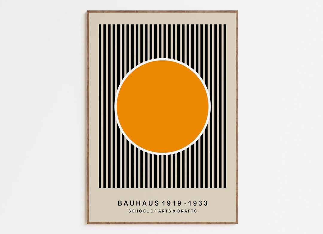 Mid Century Bauhaus Art Print: Yellow Geometric Poster - Etsy Australia