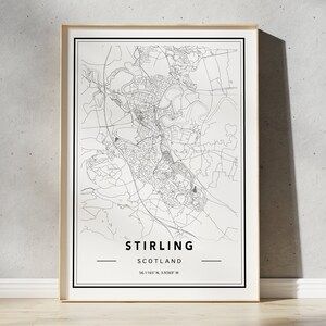Stirling Scotland Map Print, Stirling Map Poster, Stirling Map Wall Art ...