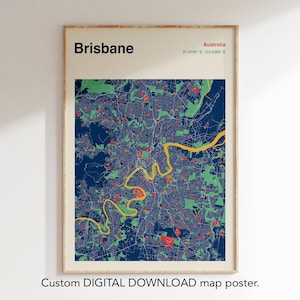 Karte Poster, CUSTOM DIGITAL DOWNLOAD, benutzerdefinierte Farbe Stadt Karte, modernes Karten-Design, jede Stadt Karte Druck, bunte Stadt Karte, benutzerdefinierte Karte Drucke
