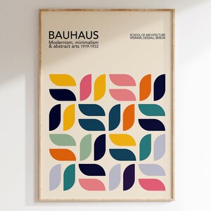 Bauhaus Art Print, Geometric Shapes Bauhaus Poster, Minimal Bauhaus Wall Art, Modern Bauhaus Poster, Mid Century Retro Poster | A049