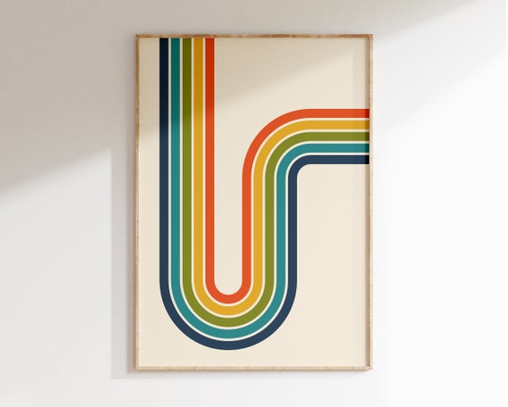 Retro Rainbow 70s Poster, 1970s Retro Art Poster, 70's Aesthetic, Rainbow  Poster, Bauhuas Poster, Colourful Groovy Art R008 - Etsy