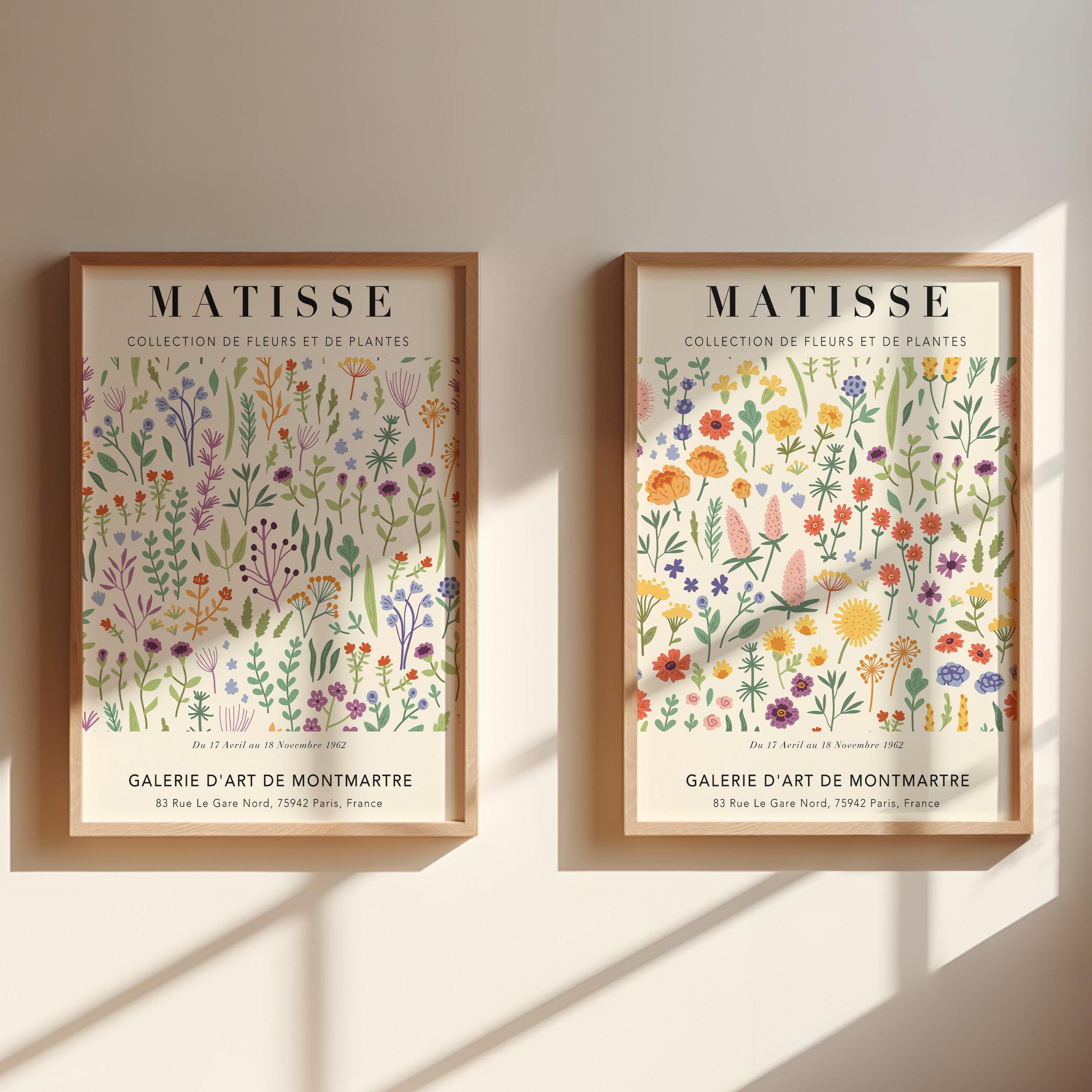 Set of 2 Matisse Botanical Art Prints, Matisse Cut Outs