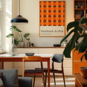 Orange Geometric Bauhaus Art Print: Mid-Century Modern Wall Decor image 5