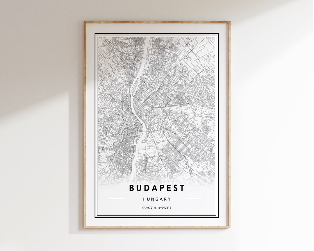 Budapest Map Print, Map of Budapest, Budapest City Map Poster, Budapest ...