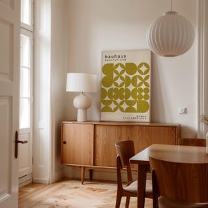 Olive Green Bauhaus Art Print: Mid-Century Modern Poster image 8