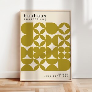 Olive Green Bauhaus Art Print: Mid-Century Modern Poster image 18