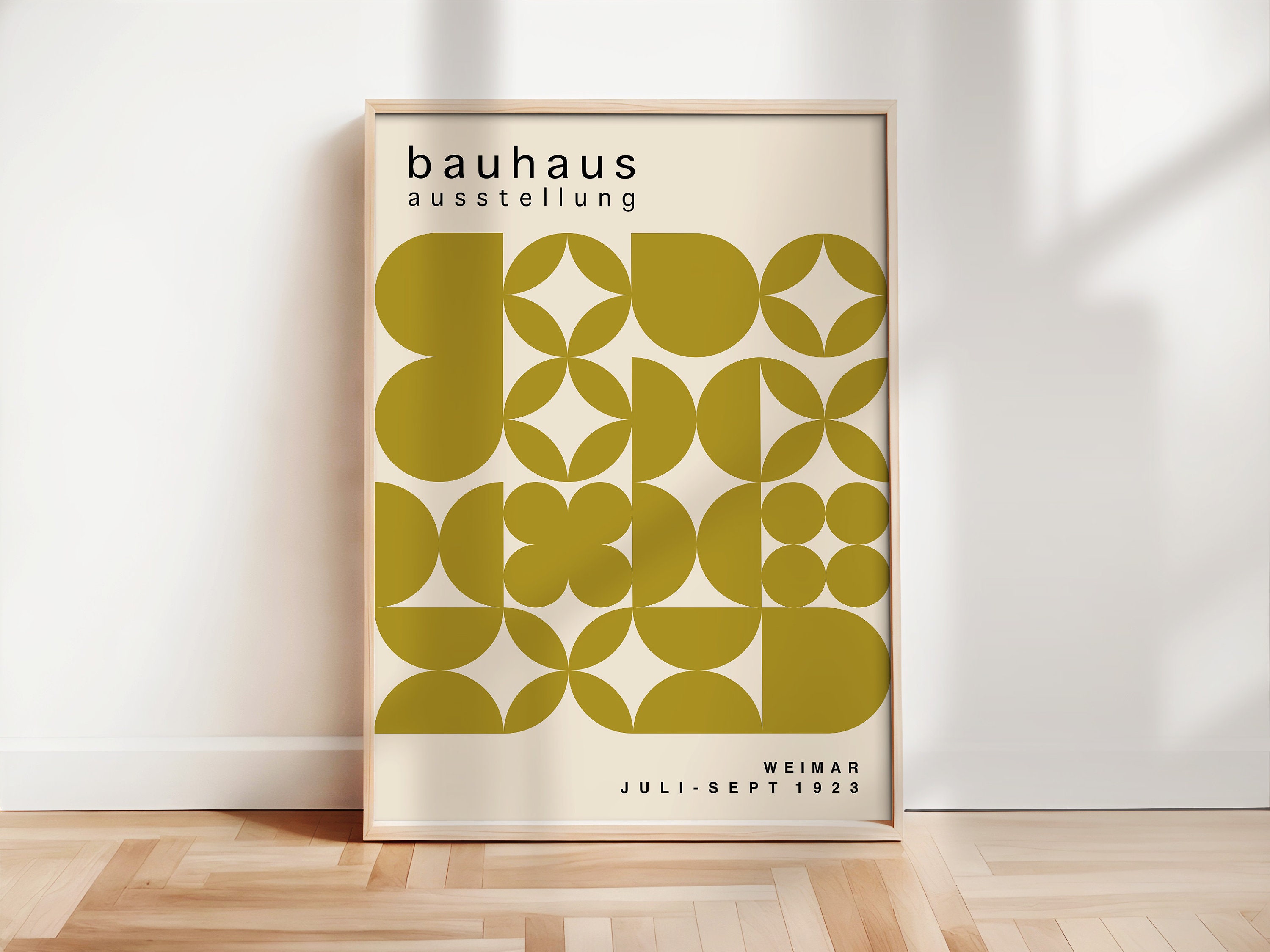 Geometric Bauhaus Art Print, Olive Green Bauhaus Poster, Minimalist Bauhaus Print, Olive Bauhaus Poster, Mid Century Poster | BAU217