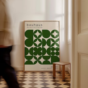 Green Bauhaus Digital DOWNLOAD Print, Green Geometric Bauhaus Poster, Bauhaus Printable, Green Bauhaus Prints, Mid Century Modern | BAU218