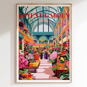 Covent Garden Flower Market Art Print: London Travel Poster