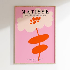 Pastel Matisse Cut Out Flower Poster, Pastel Matisse Print, Matisse Decoupage Poster, Matisse Botanical Exhibition Poster | MP140