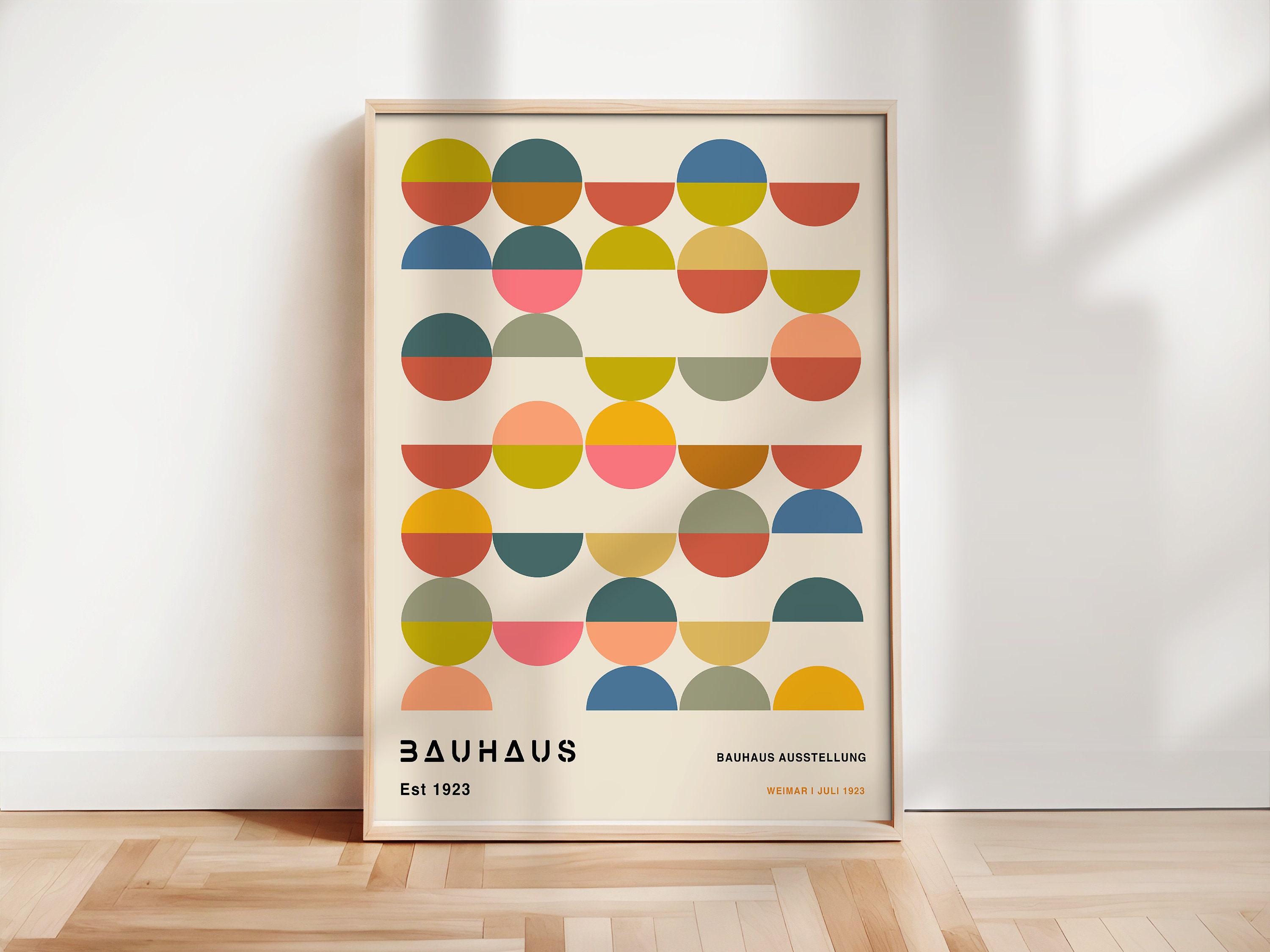 Bauhaus Circles Art Print: Mid-century Geometric Wall Art - Etsy