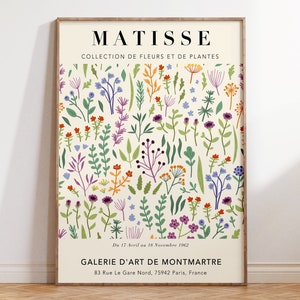 Wild Flowers Matisse Poster, Flower Market Print, Matisse Botanical Cut Outs Exhibition Poster, Minimal Botanical Wall Art Print | MP072