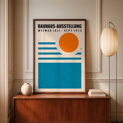 Bauhaus Sun Poster: Mid Century Modern Geometric Art Print - Etsy UK