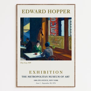 Edward Hopper Exhibition Art Print, American Realism Art, Famous Artist Painting, Mid Century Modern Poster  | V024