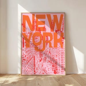 Retro New York City Print: Mid-Century Travel Poster (Digital Download)