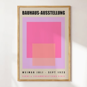 Maximalist Bauhaus Pastel Exhibition Poster, Bauhaus Ausstellung Art Print, Colour Block Geometric Poster, Mid Century Modern | A131