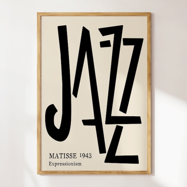Mid Century Jazz Poster, Matisse Jazz Exhibition Print, Jazz Art Print, Matisse Cut Out Poster, Exhibition Art Print | MP040