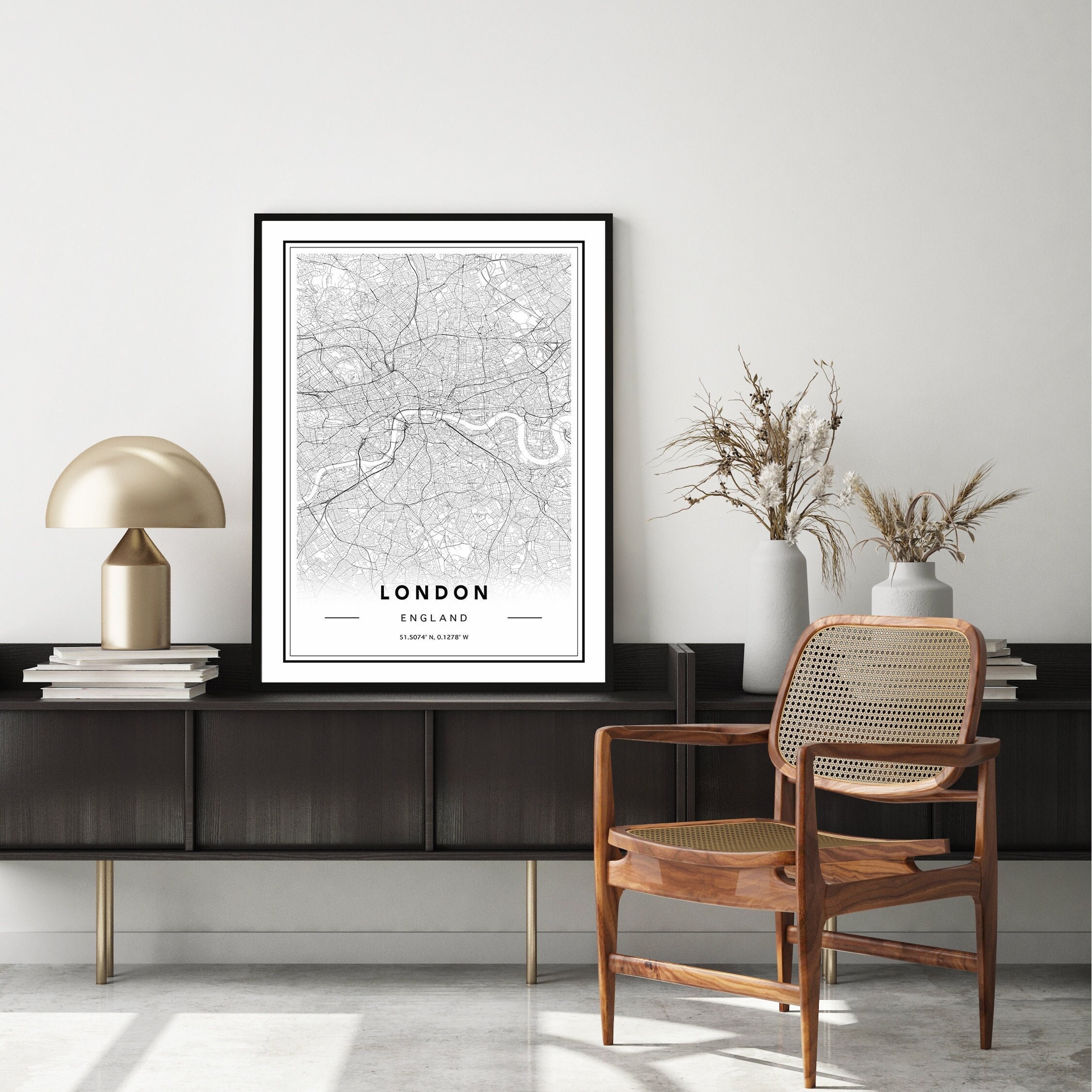 London City Map Print, London Map Poster, London Map Poster, London Map Wall Art, Custom London Map Print, London Street Map, Map Of London
