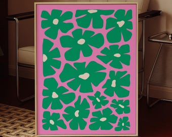 Lebendiges Blumenmuster: Dopamin-Wanddekor