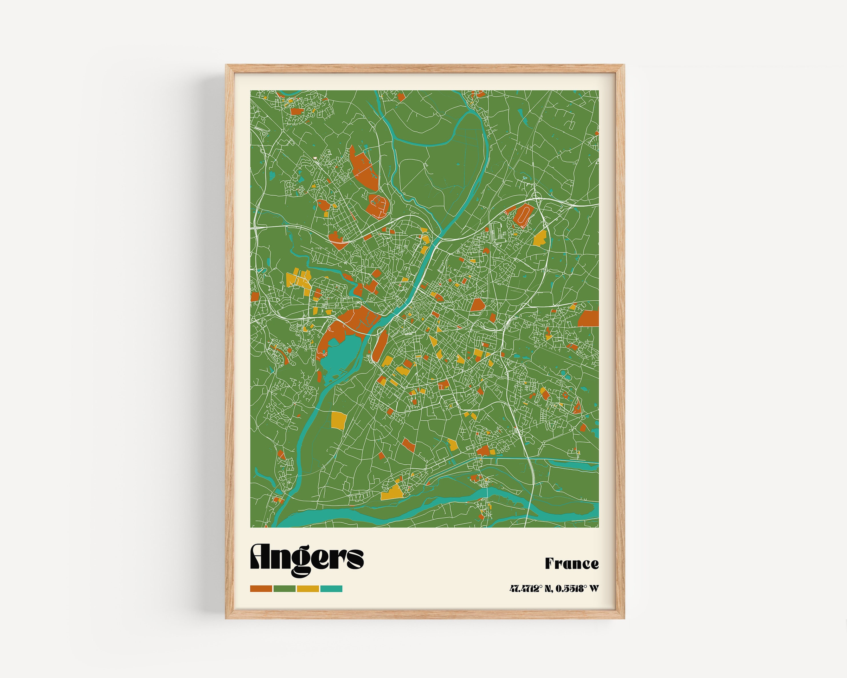 Map Angers France Maine Et Loire Counties Map With Names ( France )