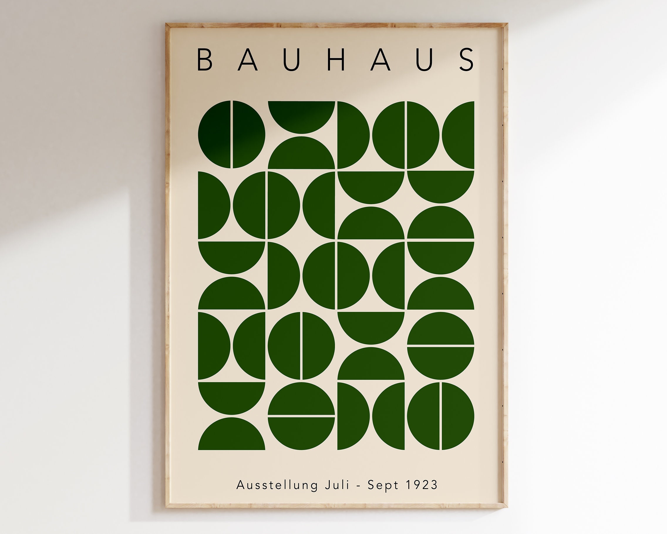 Green Mid Century Bauhaus Poster, Bauhaus Ausstellung Art