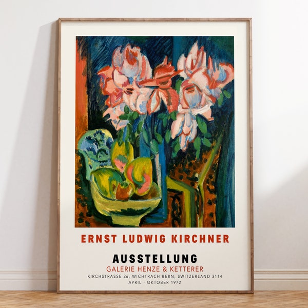 Ernst Ludwig Kirchner Exhibition Art Print, German Expressionism Art, Famous Artist Painting, Mid Century Modern Poster  | V042