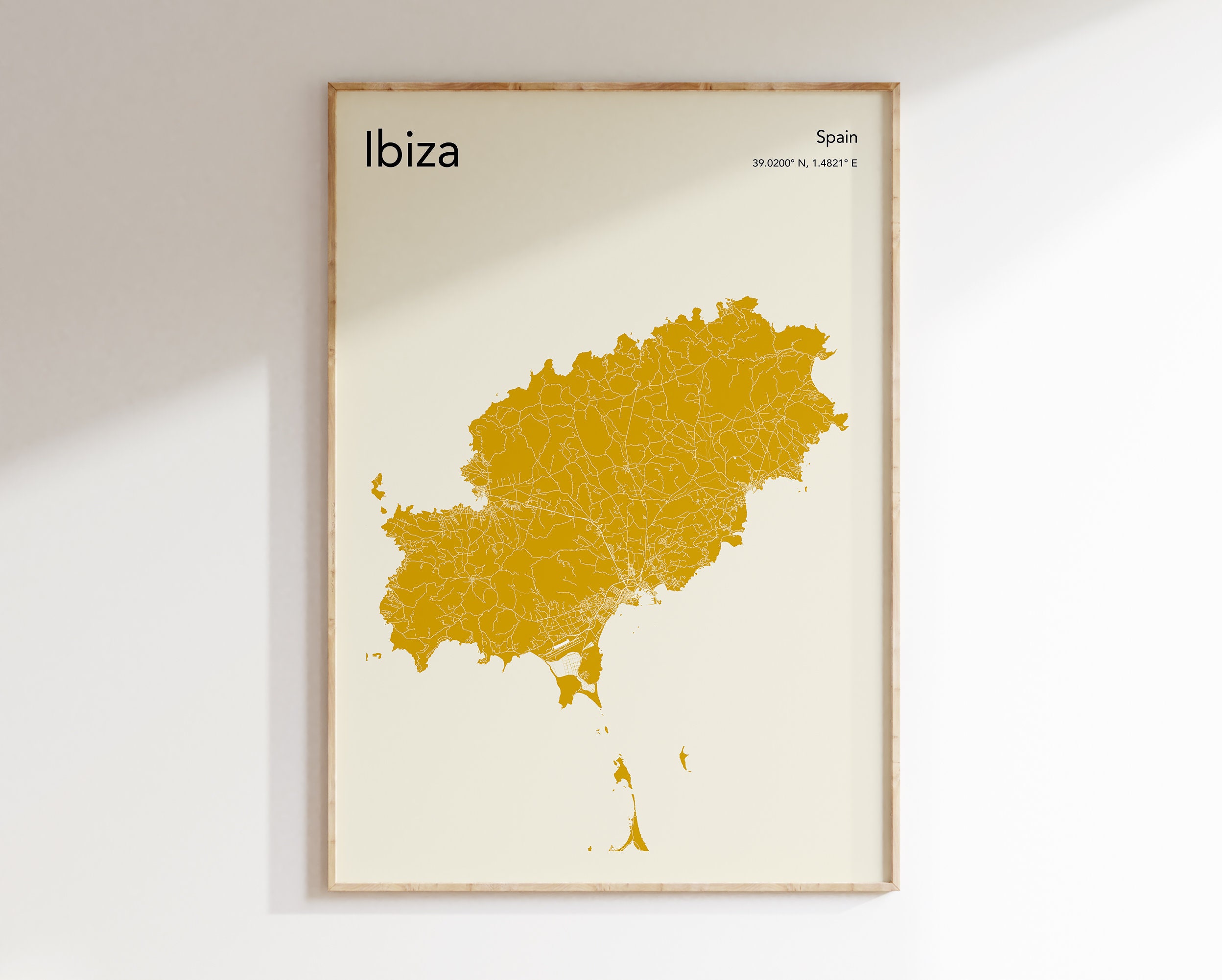 Ibiza Map Print, MORE COLOURS, Ibiza Map Poster, Ibiza Map Wall Art, Ibiza Street Map, Map Of Ibiza Spain, Custom Color Map Posters