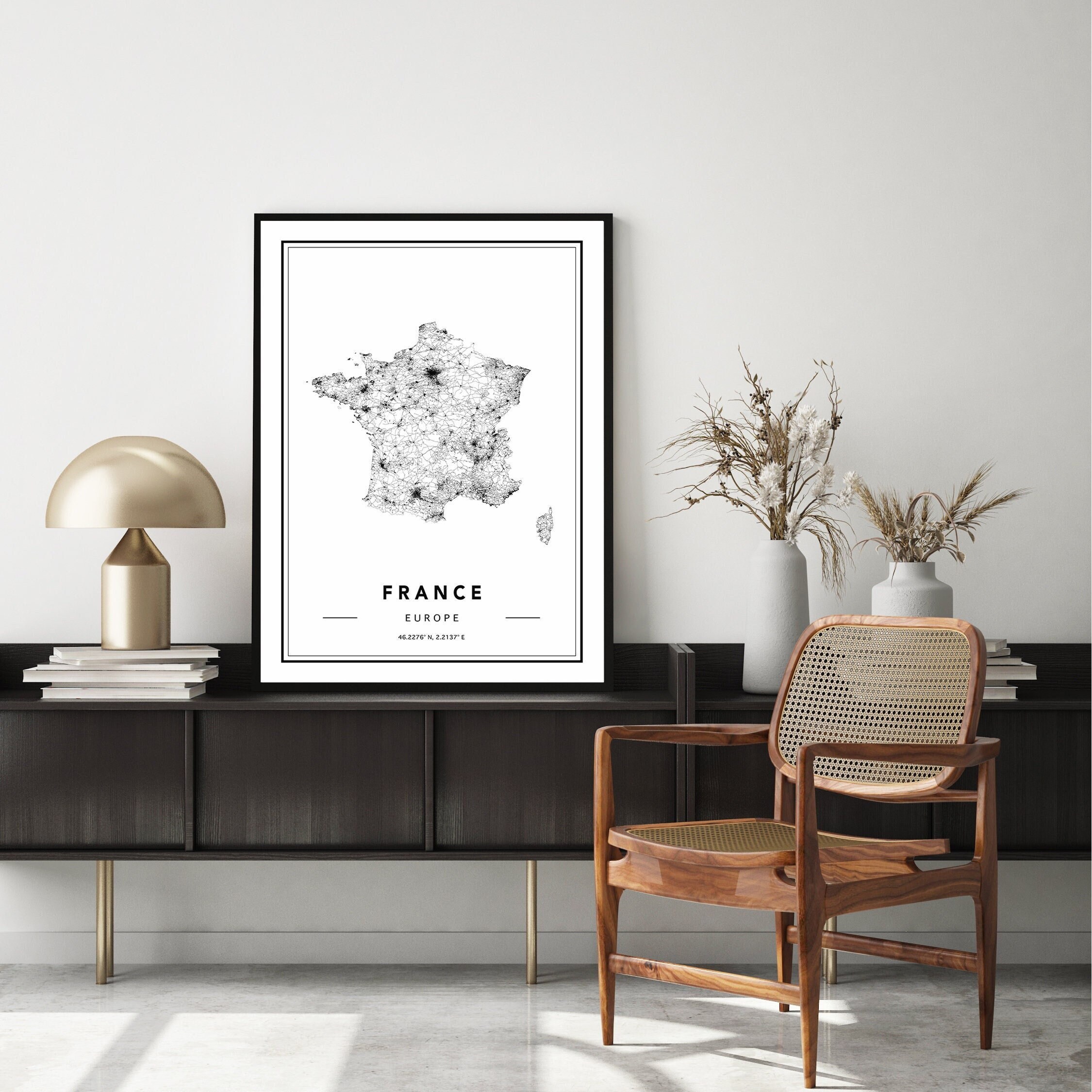 France Map Print, Map of France, France Map Poster, France Road Map, France Map Poster, Custom Map Wall Art, France Travel Poster