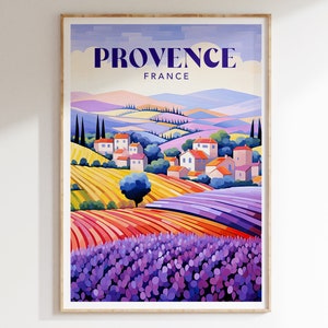 Provence France Art Print Poster, Travel Poster, Provence Poster, France Travel Prints, Colourful Travel Poster Gallery