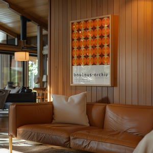Orange Geometric Bauhaus Art Print: Mid-Century Modern Wall Decor image 7