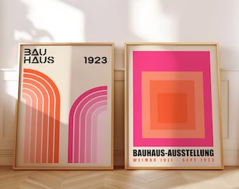 Geometric Bauhaus Print Set: Mid-Century Modern Gallery Wall Art