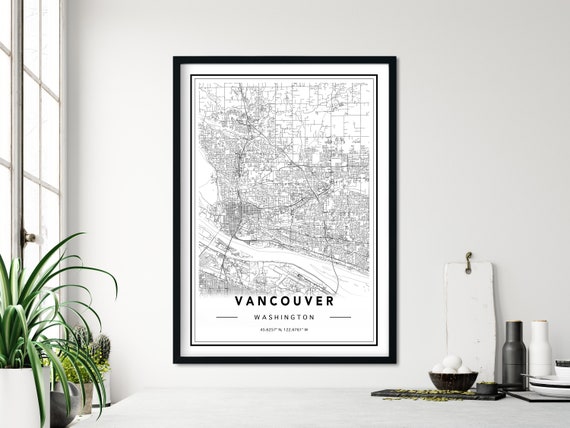 Vancouver Washington Map Print Vancouver WA Map Poster