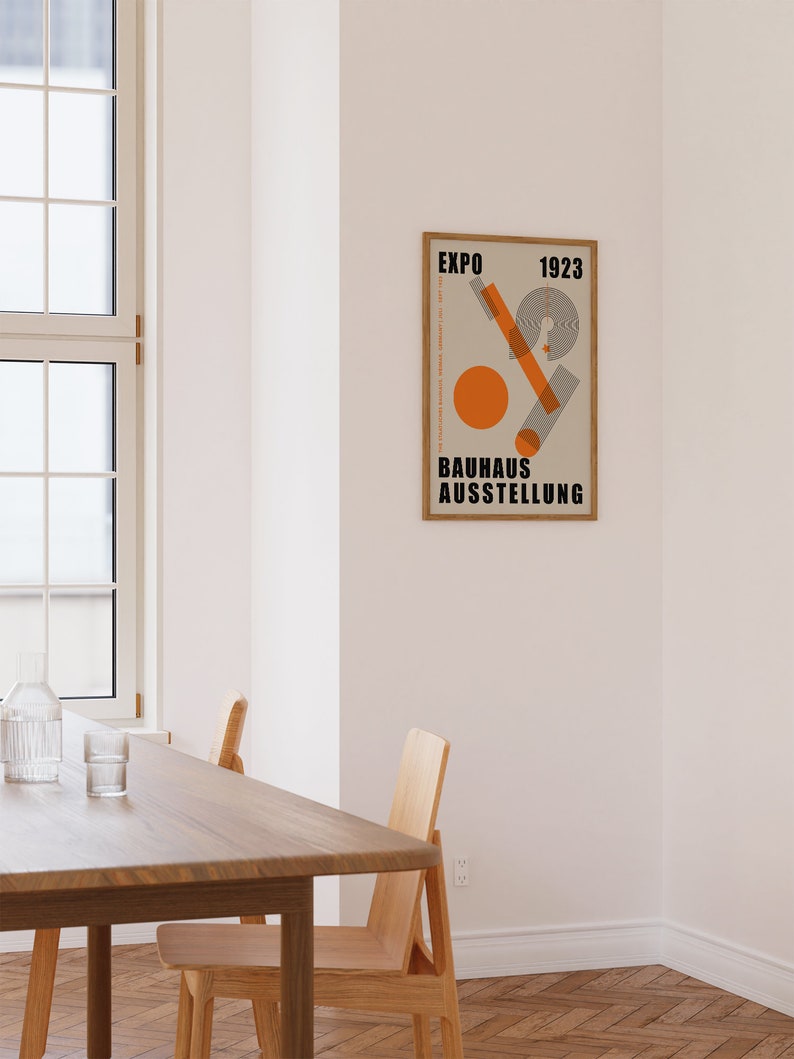 Orange Bauhaus Exhibition Poster: Mid Century Modern Art Print - Etsy