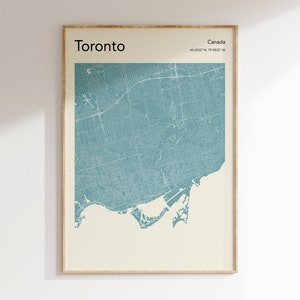 TORONTO Map Poster, MORE COLOURS, Toronto Canada Map Print, Colour Toronto City Map Wall Art, Map Of Toronto, Modern Map Print