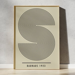 Geometric Bauhaus Art Print: Minimalist Mid Century Modern Poster